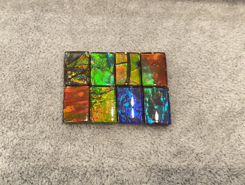 Rectangle Ammolite gemstone size 14X10mm natural and genuine : E00bundle40