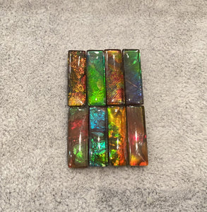 Rectangle Ammolite gemstone size 6X20mm natural and genuine : E00bundle41