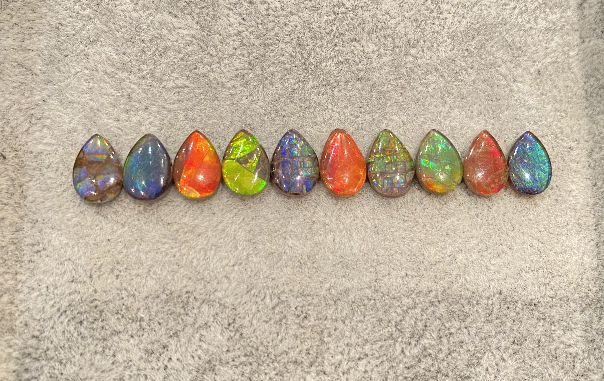 Pear Ammolite gemstone size 7X10mm natural and genuine : E00bundle23