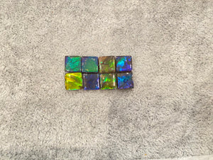 Square Ammolite gemstone size 8mm natural and genuine : E00bundle31