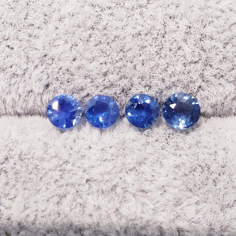 Blue Sapphire 4mm natural and genuine quality gemstone: E00bundle10