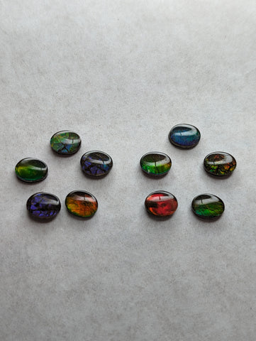 Oval Ammolite gemstone size 7X9mm natural and genuine : E00bundle14