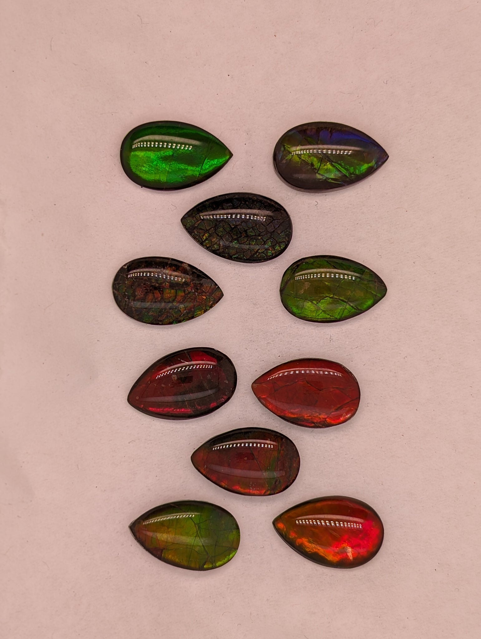 Pear Ammolite gemstone size 11X18mm natural and genuine : E00bundle25