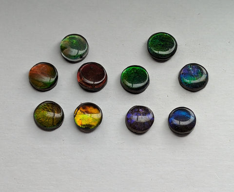 Round Ammolite gemstone size 8mm natural and genuine : E00bundle28