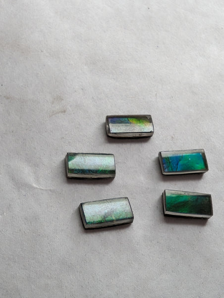 Rectangle Ammolite gemstone size 5X10mm natural and genuine : E00bundle37