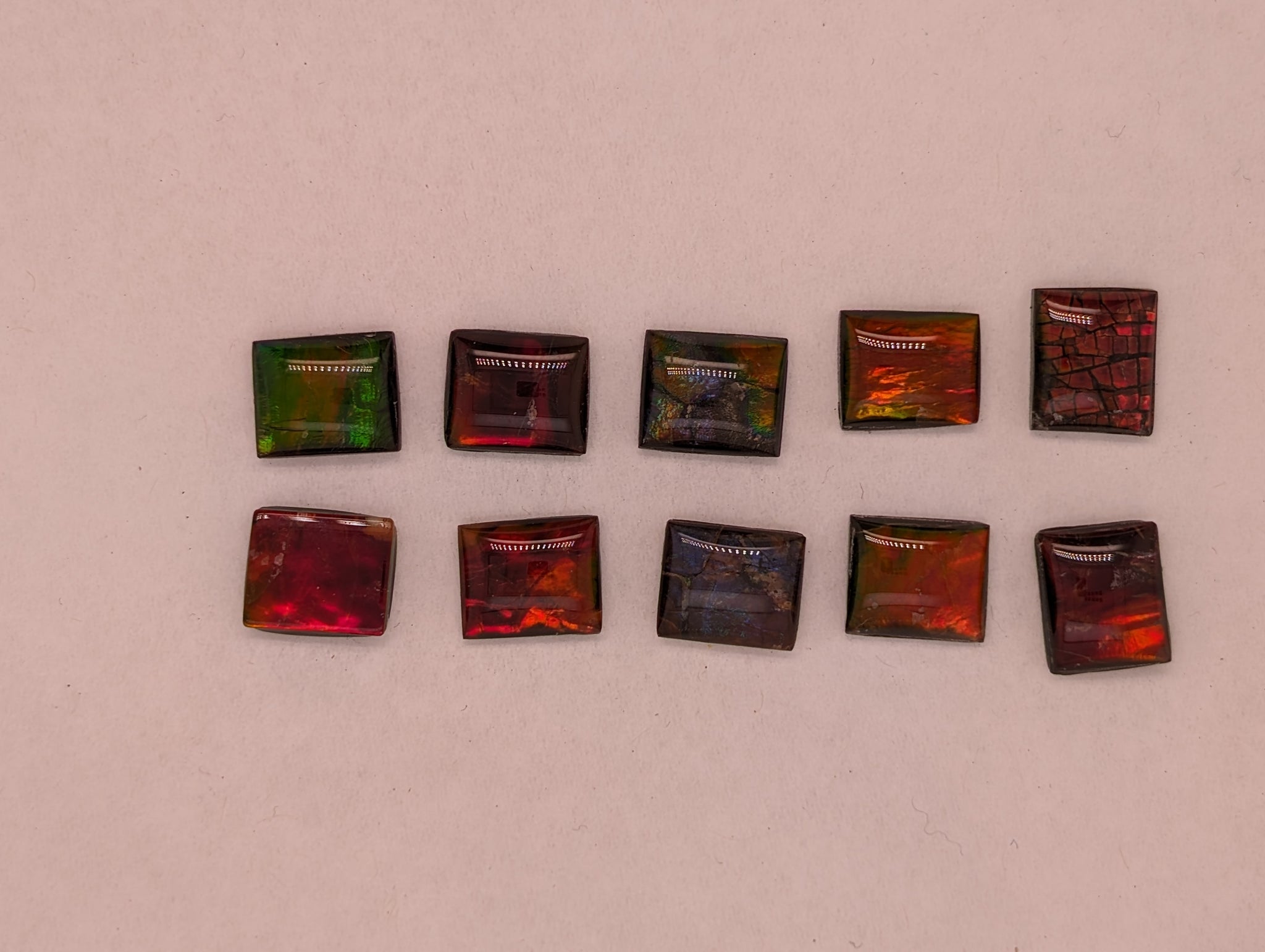 Rectangle Ammolite gemstone size 12X10mm natural and genuine : E00bundle39