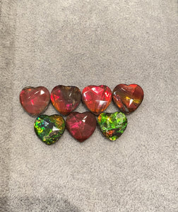 Ammolite Heart gemstone size 15mm natural and genuine : E00bundle55