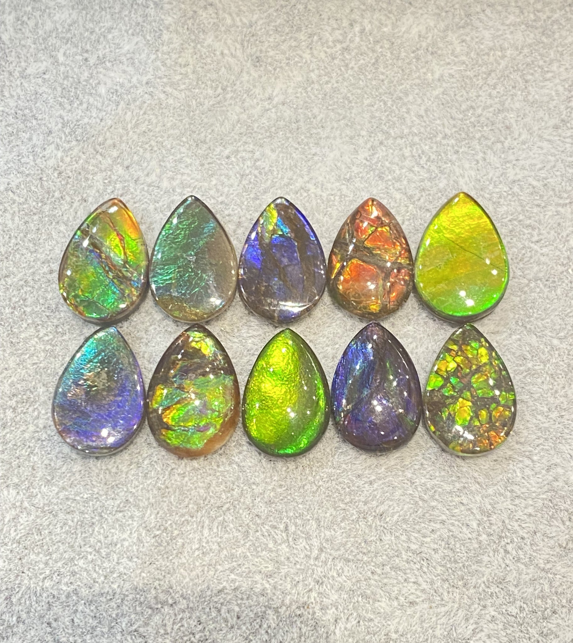 Pear Ammolite gemstone size 10X15mm natural and genuine : E00bundle27