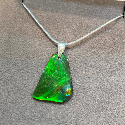 Ammolite Freeform and Sterling Silver Bail PN ES153-AA