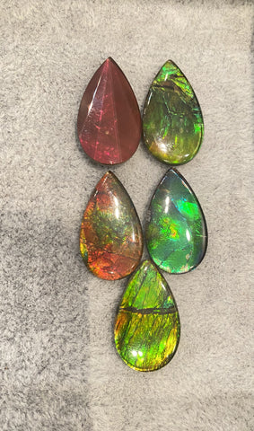 Pear Ammolite gemstone size 13X22mm natural and genuine : E00bundle26