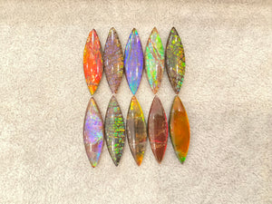 Marquise Ammolite gemstone size 8X28mm natural and genuine : E00bundle35