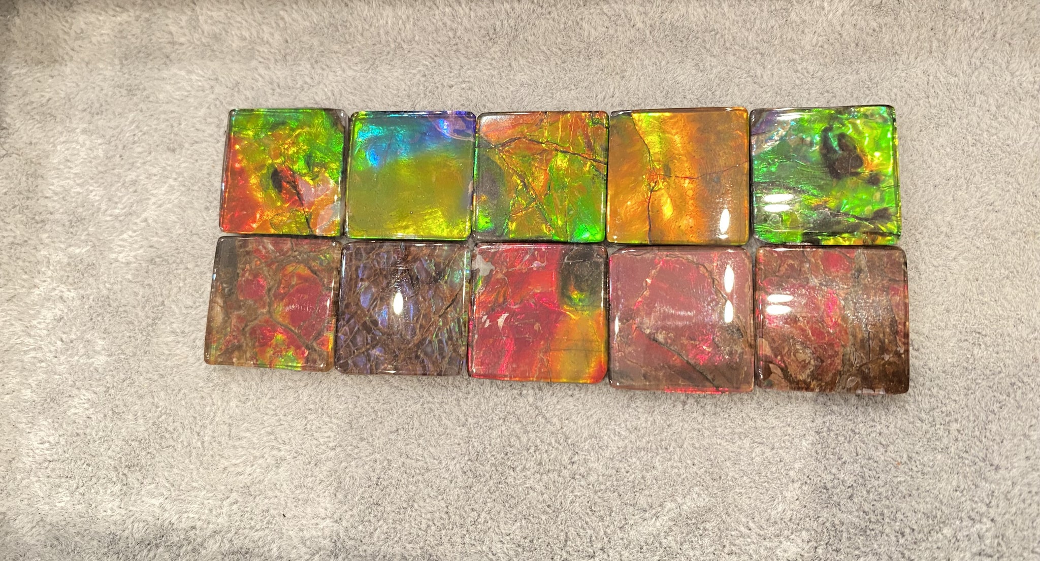 Square Ammolite gemstone size 20X20mm natural and genuine : E00bundle36