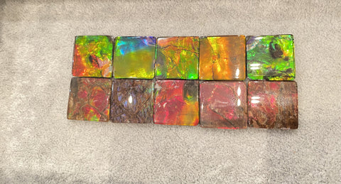 Square Ammolite gemstone size 20X20mm natural and genuine : E00bundle36