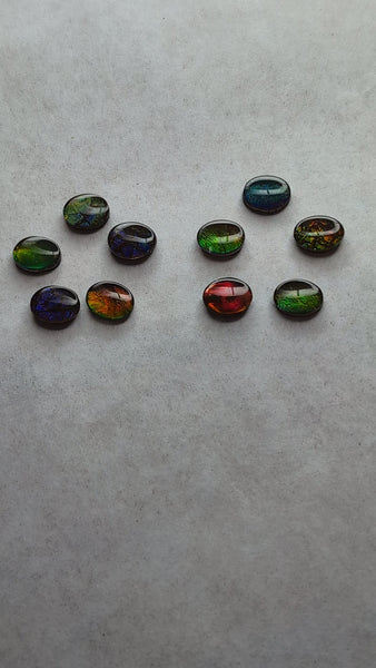 Oval Ammolite gemstone size 7X9mm natural and genuine : E00bundle14