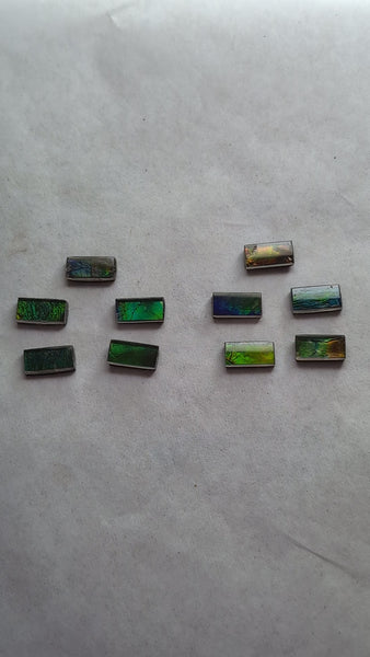 Rectangle Ammolite gemstone size 5X10mm natural and genuine : E00bundle37