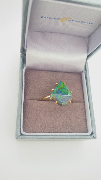 Ammolite Piece Of Me Ring in 14K Yellow Gold PN E20863
