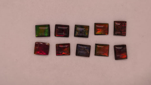 Rectangle Ammolite gemstone size 12X10mm natural and genuine : E00bundle39