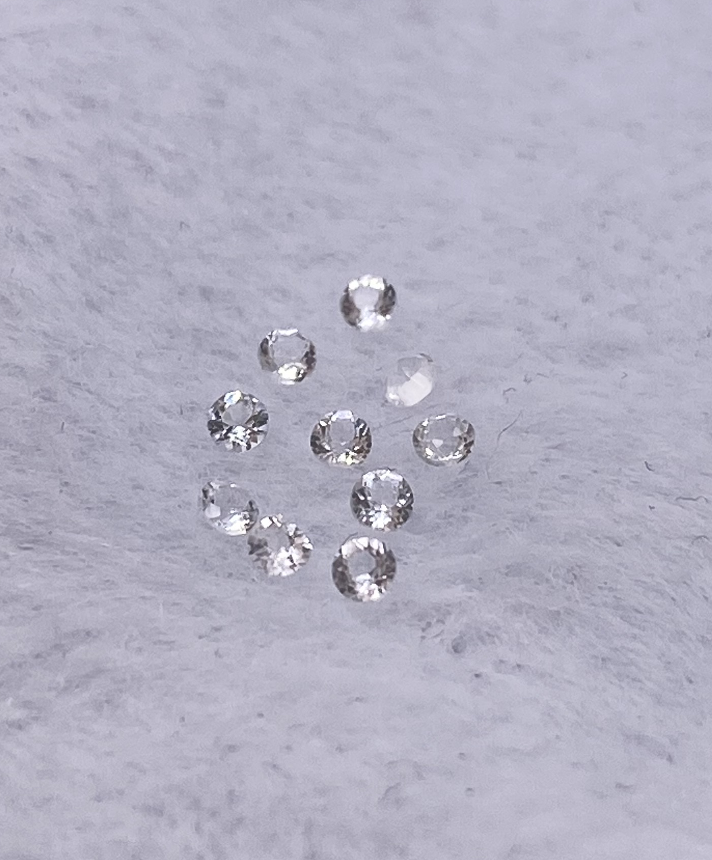 White Topaz 2mm natural and genuine quality gemstone: E00bundle46