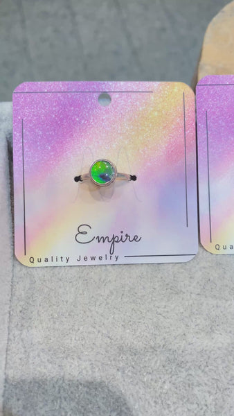Ammolite 8mm Sterling Silver Ring Pn: ES155-AA