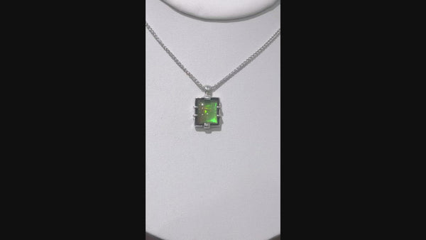 Ammolite Pendant the is 12x14mm Rectangle Video PN E20162