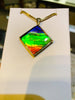 Ammolite Gold Pendant that is 20mm Square Video PN E21273
