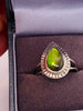 Ammolite Silver Aura Pear Ring Video PN E00423A 