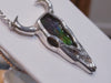 Ammolite Pendant Origin Series Buffalo Pendant set in Sterling Silver with an integrated Silver Chain. The Gemstone colours include Green, Yellow and Blue.