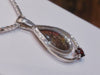 Ammolite Pendant With Garnet 18x11mm In Sterling Silver Pn. E10624