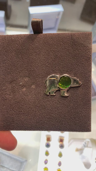 Ammolite Bear Pin in Sterling Silver Video