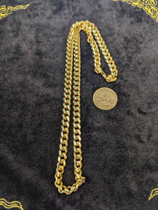 Gold Plated Cuban Curb Chain that is 8mm wide PN APA001