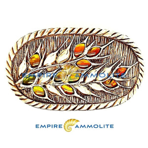 Ammolite Buckle with Ammolite Gemstones with Solid Sterling Silver Pn: E20232 %product from Empire Ammolite