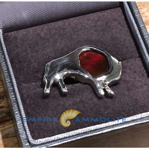 Ammolite Buffalo Silver Pin PN E20951