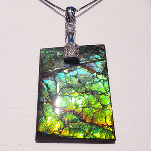 Ammolite Freeform Pendant that is 32x32mm  PN: AF-20199 %product from Empire Ammolite
