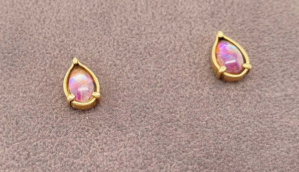 Ammolite Pear Gold Earrings PN E00423P 