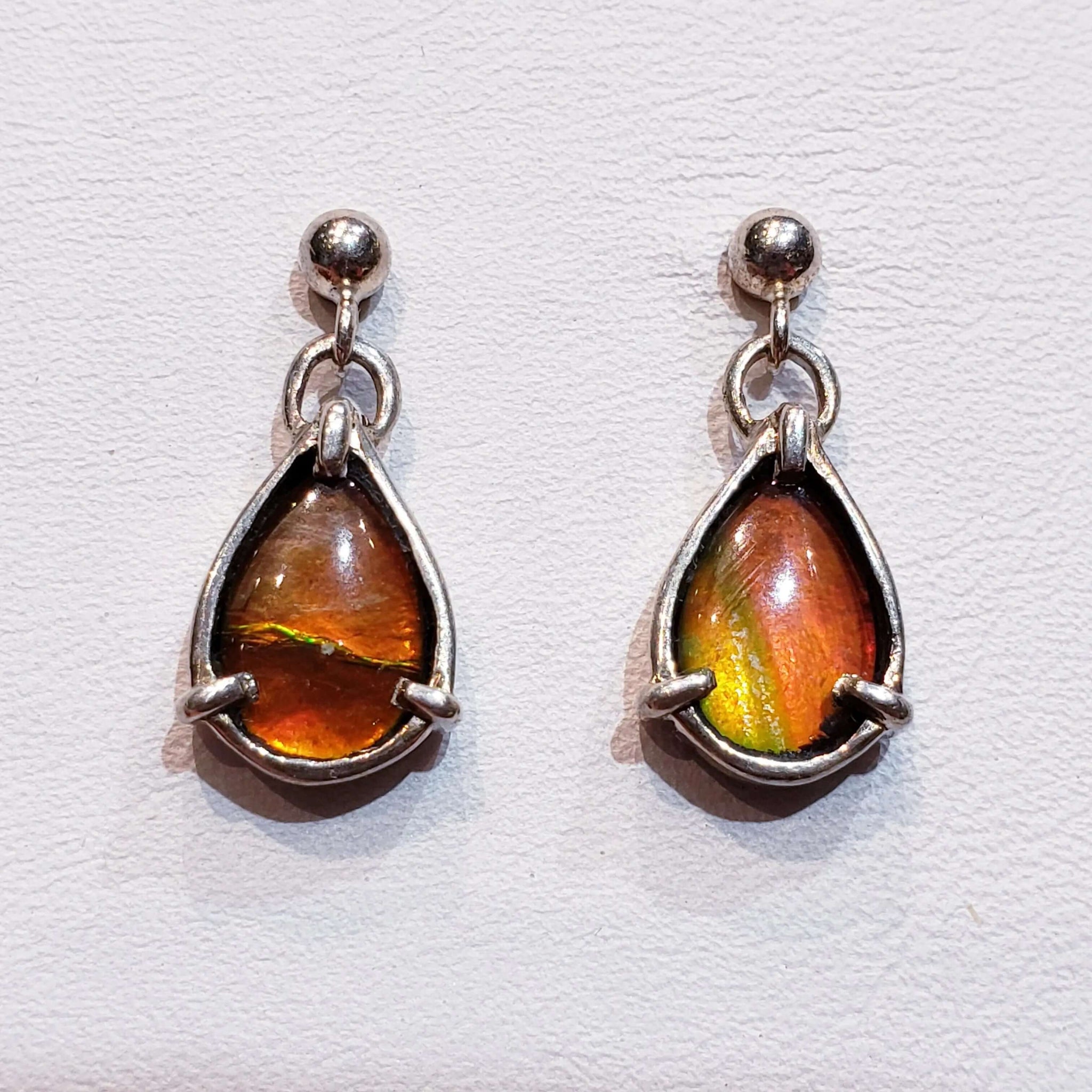 Ammolite PearDrop Earrings with Multiple Colors PN. E10661 %product from Empire Ammolite