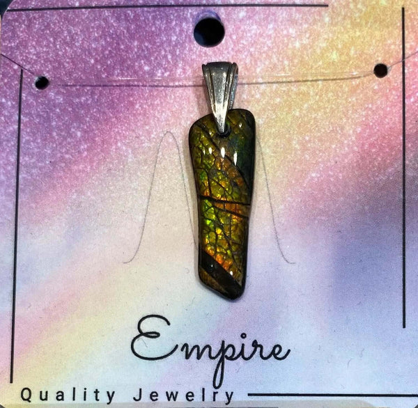 Ammolite Petite Pendant with a Chain Included: PN: ES150-AA %product from Empire Ammolite