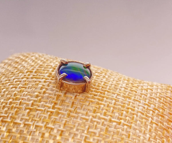 Ammolite Round Silver Pin Lower View PN E10513