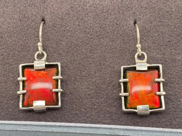 Ammolite Silver Dangle Earrings PN E20601 