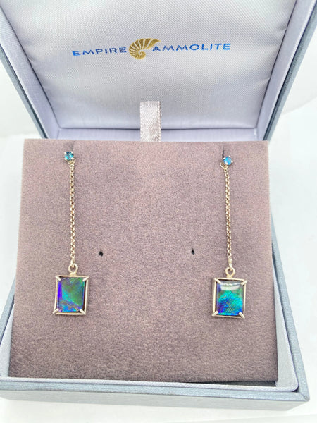 Ammolite Silver Dangle Stud Earrings PN E20643 %product from Empire Ammolite