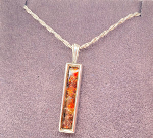 Ammolite Silver Pendant with a Rectangle Gemstone PN E20342 