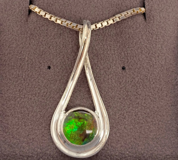 Ammolite Silver Pendant with an Infinity Design PN E20423 