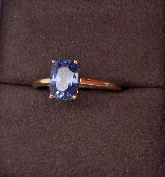 Blue Sapphire Ring with a 2.11ct Gem Set in Gold Ring Right View PN E405C 