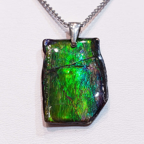 Ammolite Freeform And Sterling Silver Bail 19x28mm PN. E10523 %product from Empire Ammolite