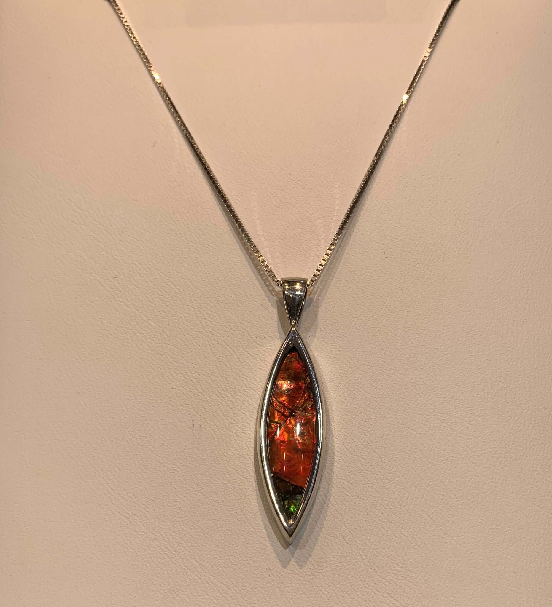 Ammolite Marquise Gemstone Pendant PN: E21134 %product from Empire Ammolite
