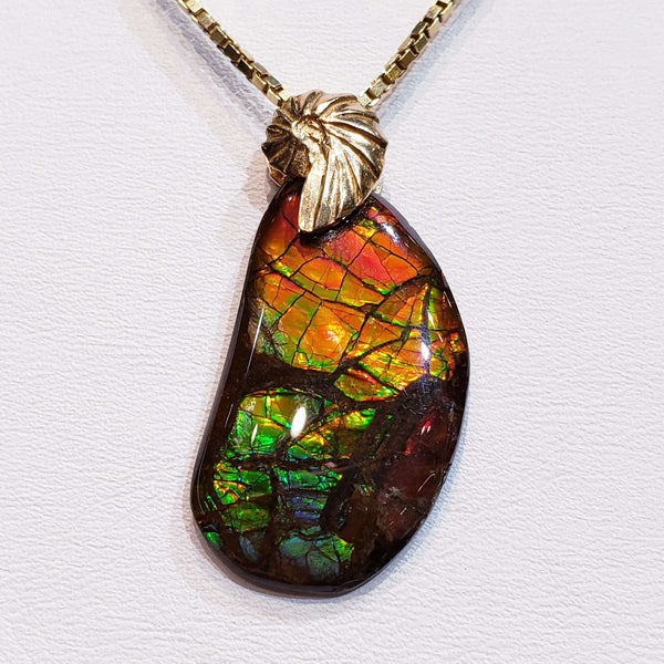Ammolite Freeform Set With 14K Designer Shell Bale PN. E21194A %product from Empire Ammolite