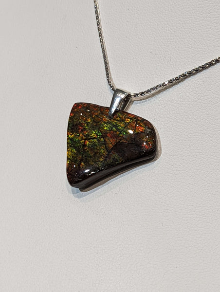 Ammolite Freeform Pendant that is double sided PN E21236 %product from Empire Ammolite