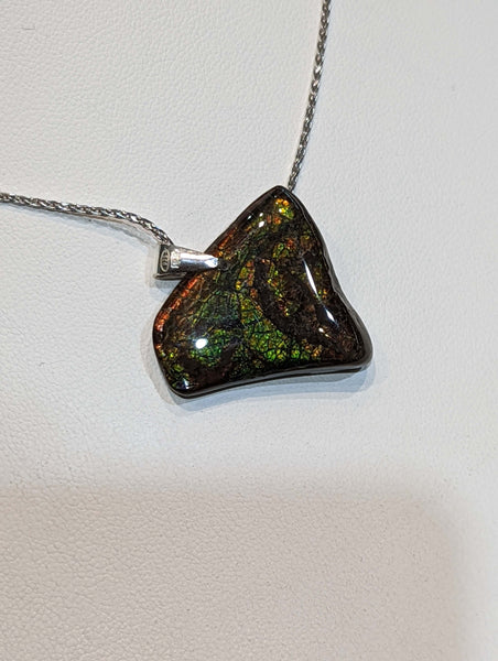 Ammolite Freeform Pendant that is double sided PN E21236 %product from Empire Ammolite