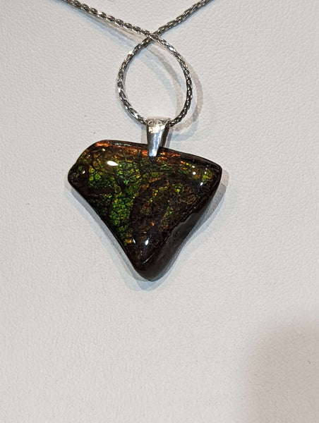 Ammolite Freeform Pendant that is double sided PN E21236 %product from Empire Ammolite