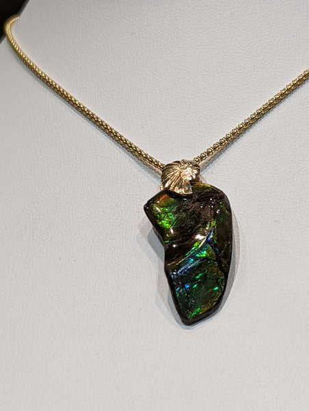 Ammolite Freeform Pendant with 17x32mm size PN E21238 %product from Empire Ammolite