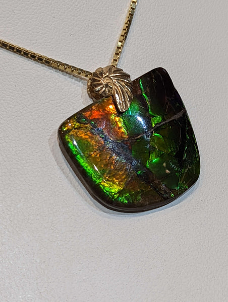 Ammolite Freeform Pendant that is 25x30mm PN E2123A %product from Empire Ammolite